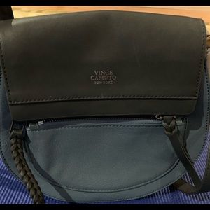 Vince Camino blue leather crossover bag